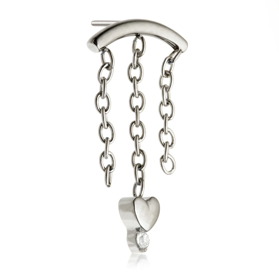 Ti Threadless Hanging Chain With Heart Attachment