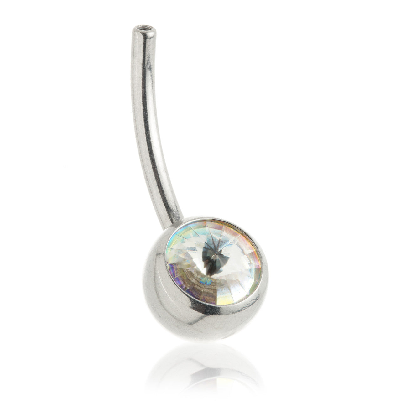 Perryman Titanium Internal Pointed Jewelled Navel Bar Stem With 0.9mm Thread - UK Made
