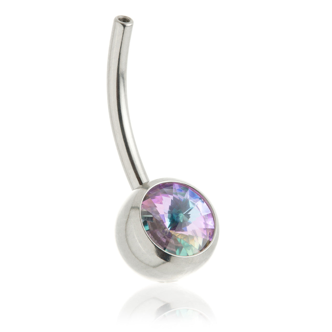 Perryman Titanium Internal Pointed Jewelled Navel Bar Stem With 0.9mm Thread - UK Made