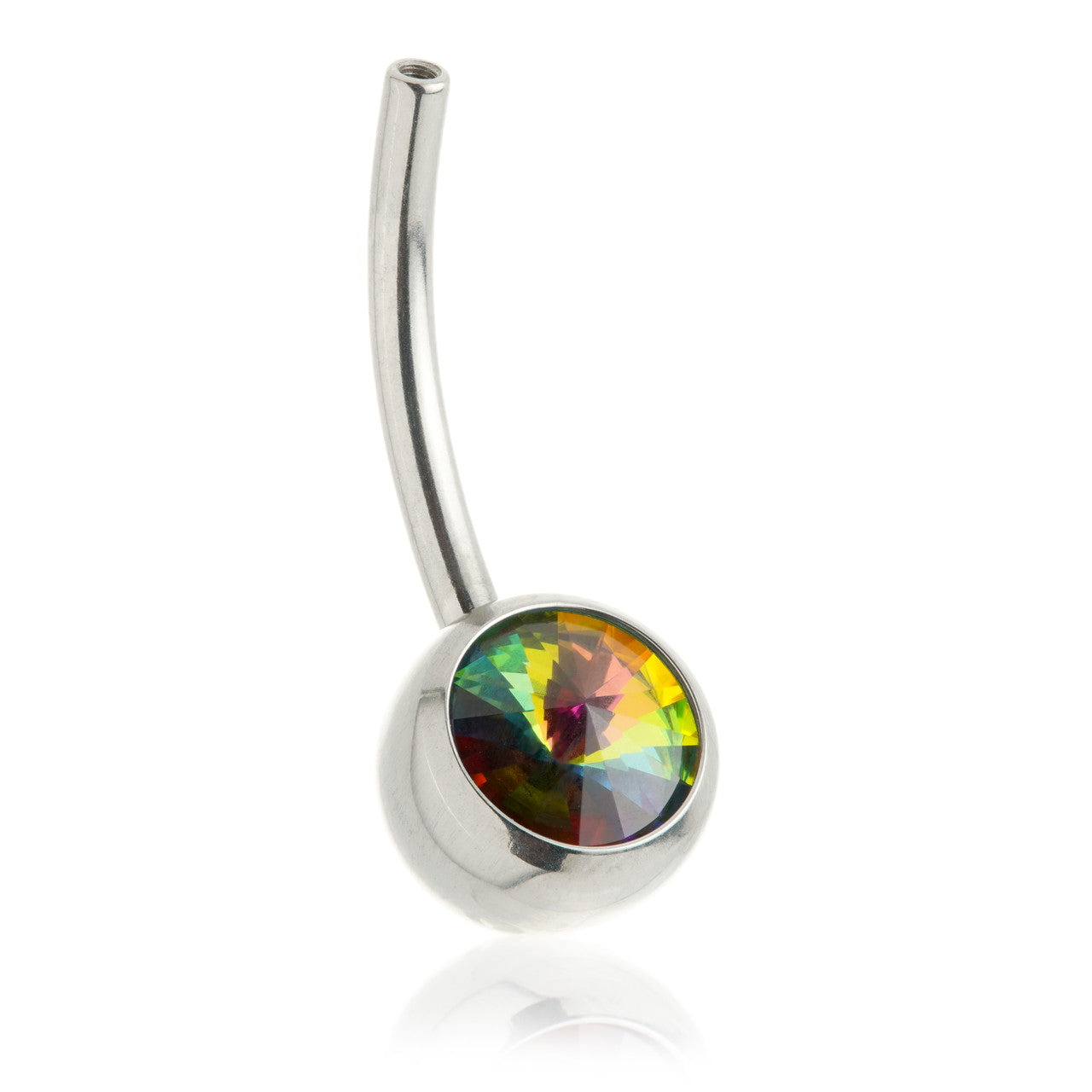 Perryman Titanium Internal Pointed Jewelled Navel Bar Stem With 0.9mm Thread - UK Made