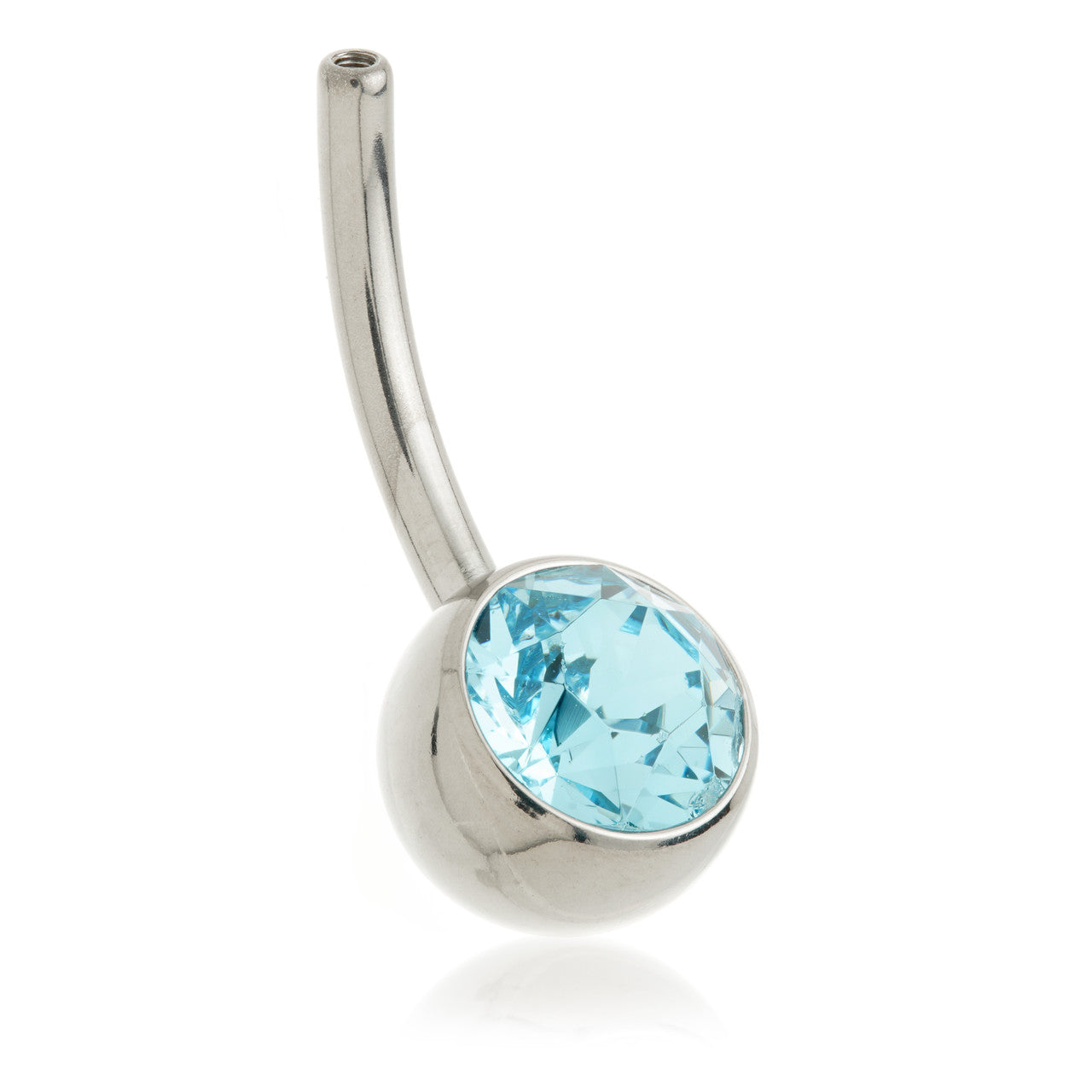 Perryman Titanium Internal Jewelled Navel Bar Stem With 0.9mm Thread - UK Made
