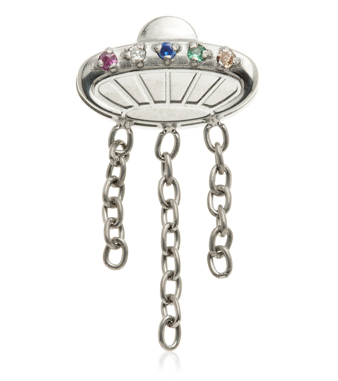 Titanium Internal UFO Attachment with Multi Gems and Chains