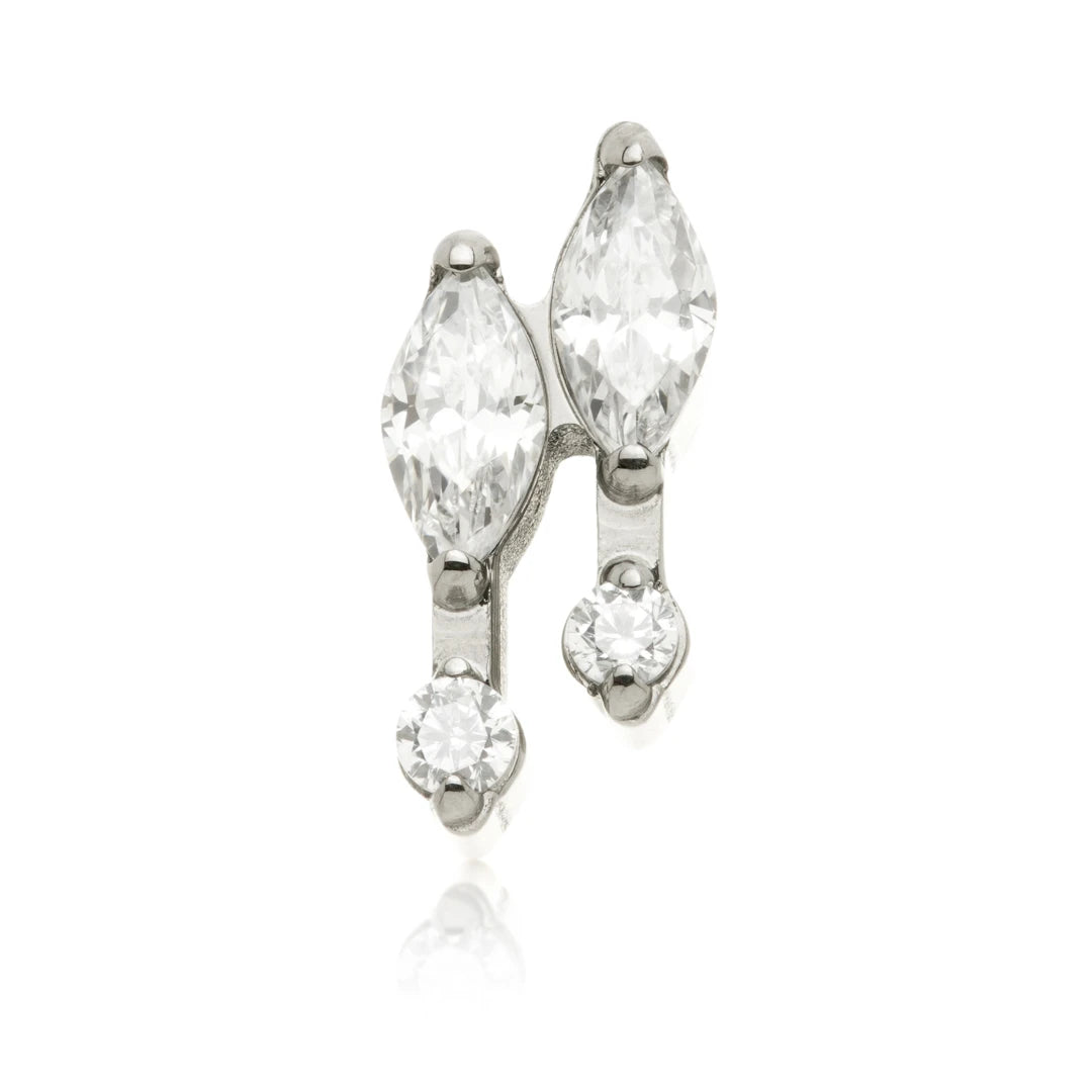 Ti Internal Double Marquise With Jewelled Beads Attachment