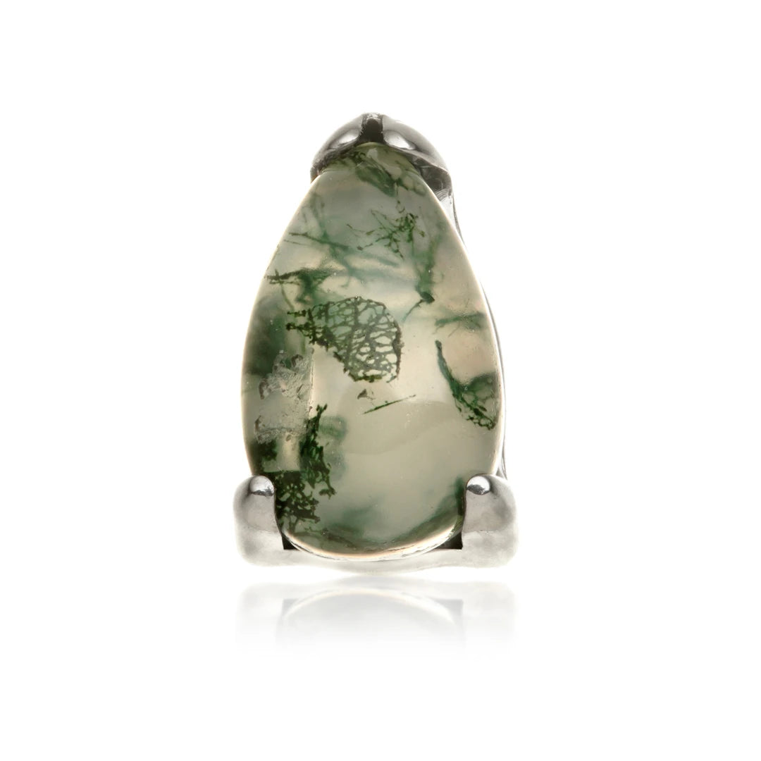 Ti Internal Moss Agate Teardrop Attachment