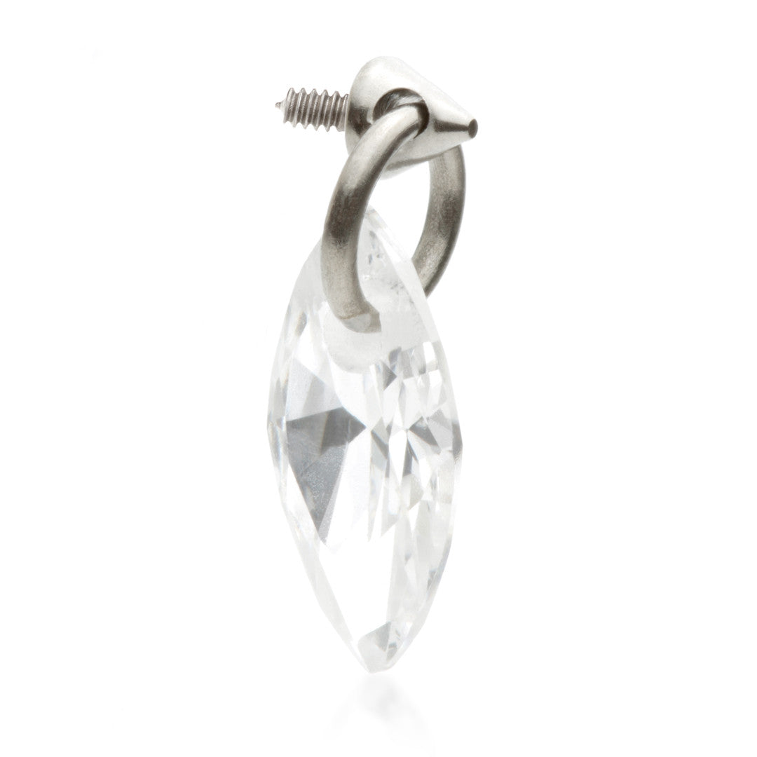 Ti Internal Attachment with Marquise Shaped Gem Charm