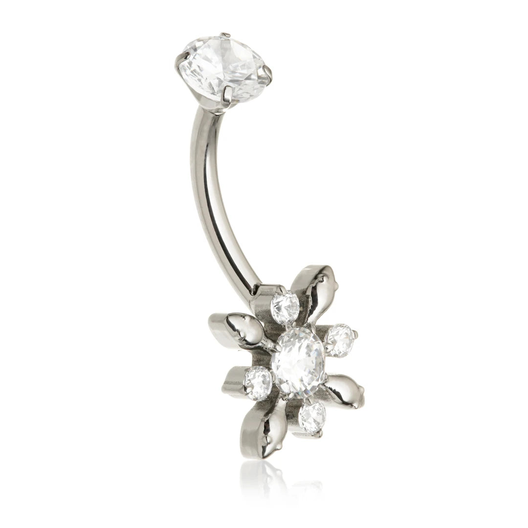 Ti Internal Floral Navel Bar
