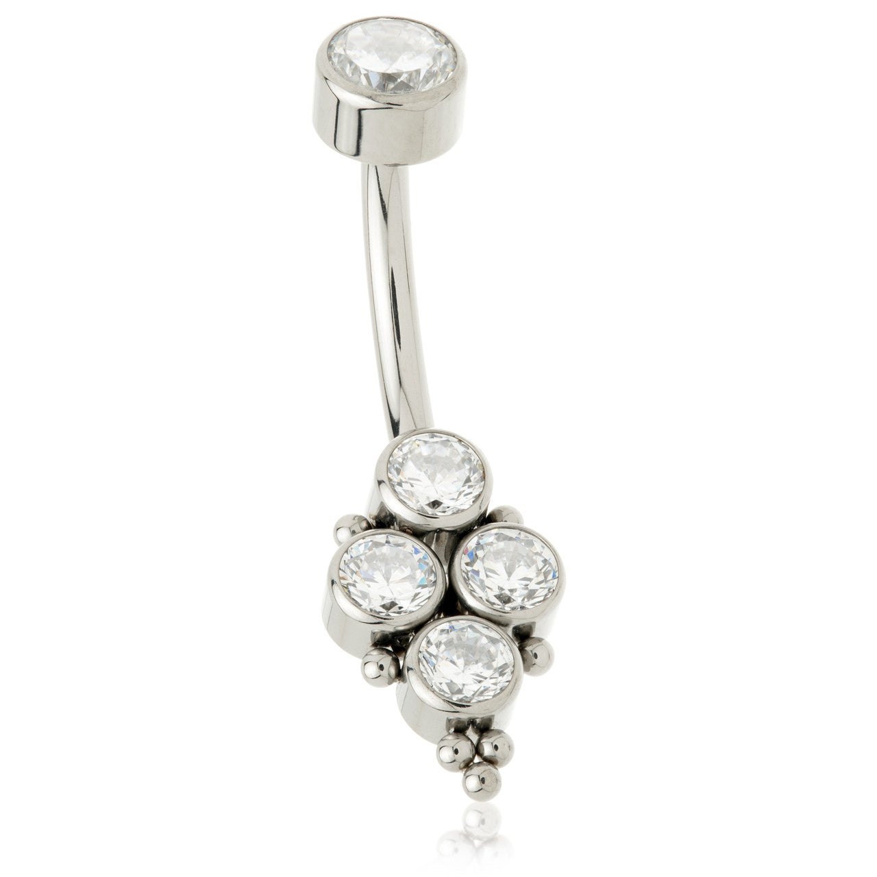 Ti Internal Multi Bezel Bead Navel Bar
