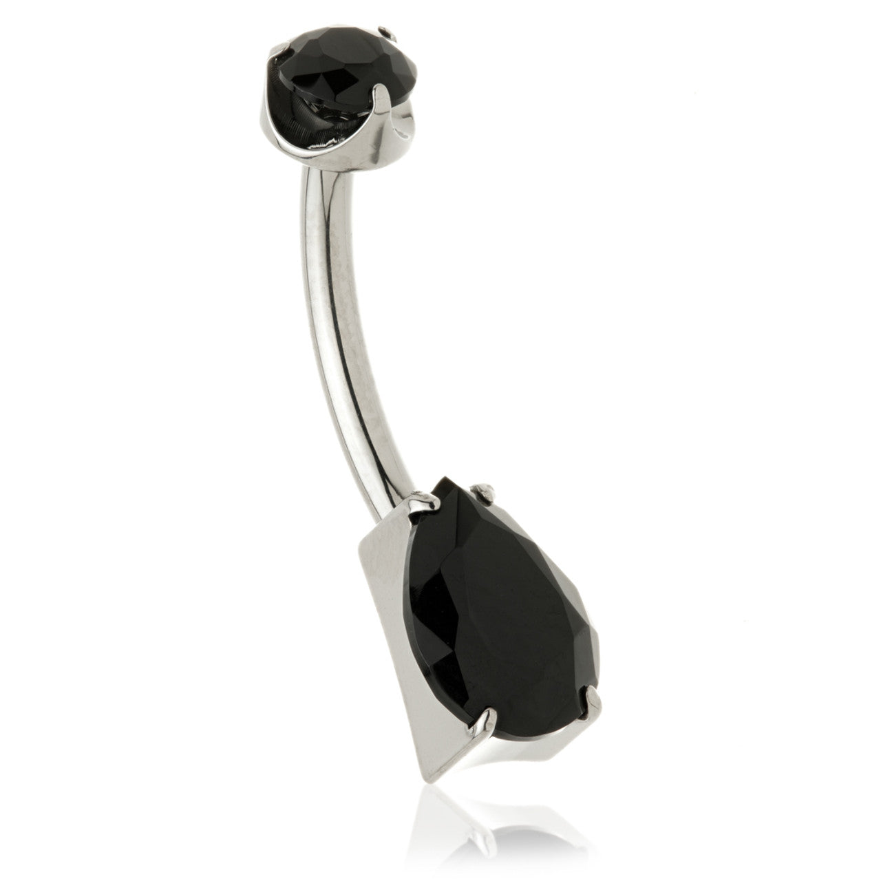 Ti Internal Natural Stone Teardrop Navel Bar