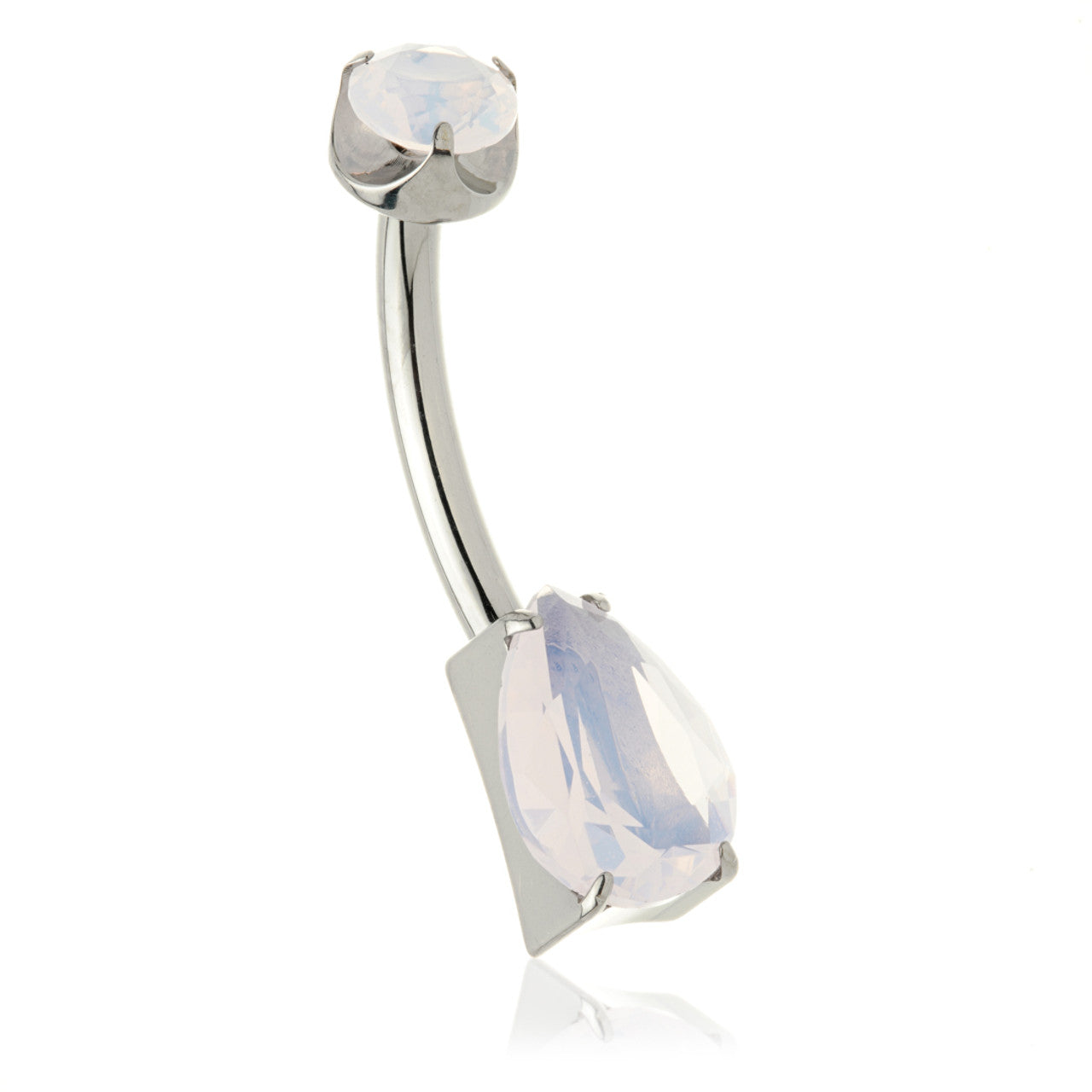 Ti Internal Natural Stone Teardrop Navel Bar