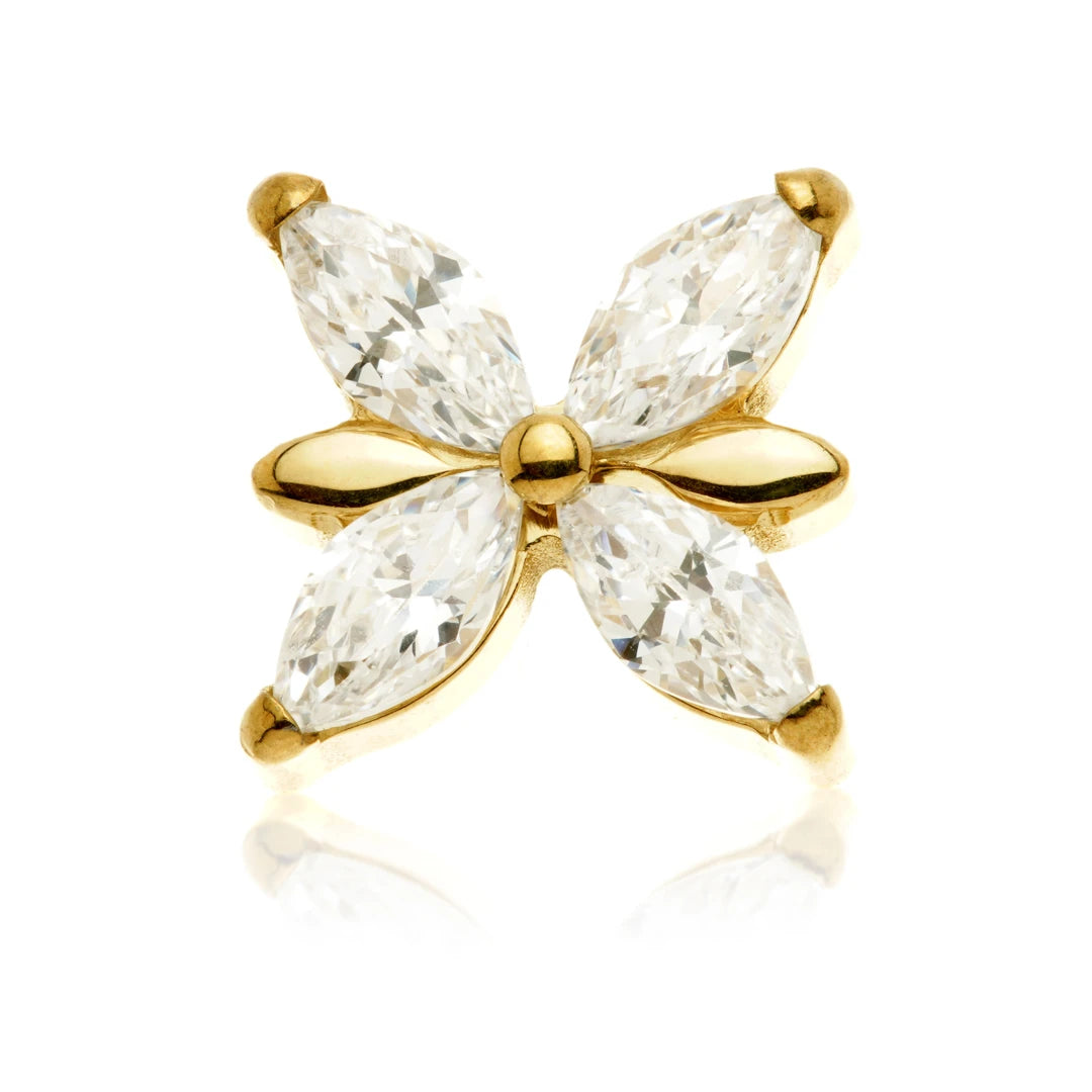 Gold PVD Ti Internal Jewelled Butterfly Attachment