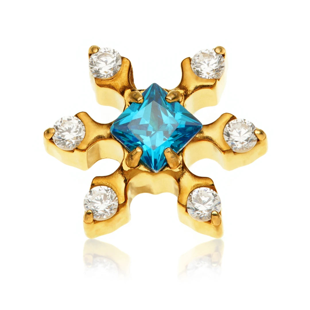 Gold PVD Ti Internal Jewelled Snowflake Attachment