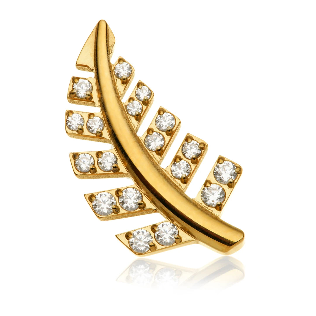 Gold PVD Ti Internal Jewelled Leaf Attachment