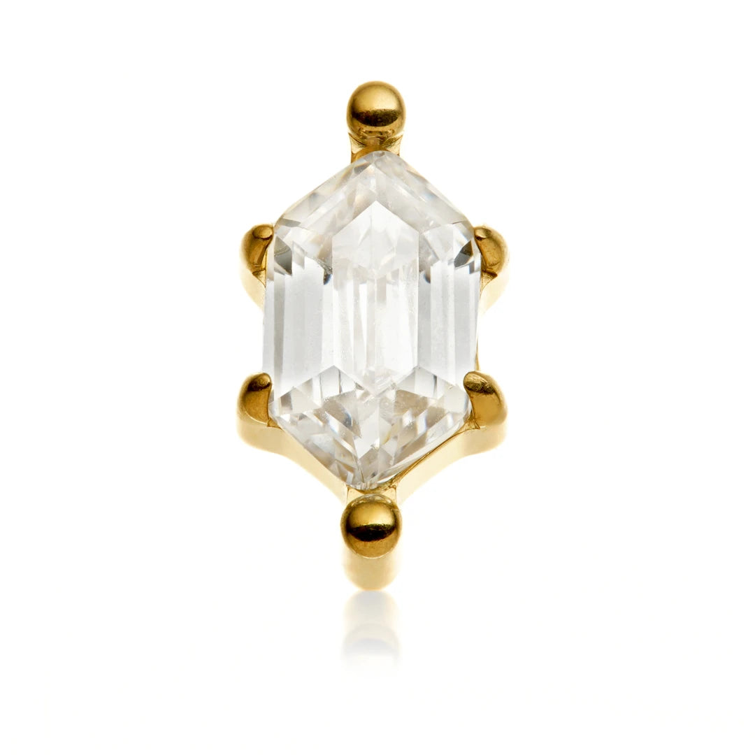 Gold PVD Ti Internal Jewelled Prong Hexagon Attachment