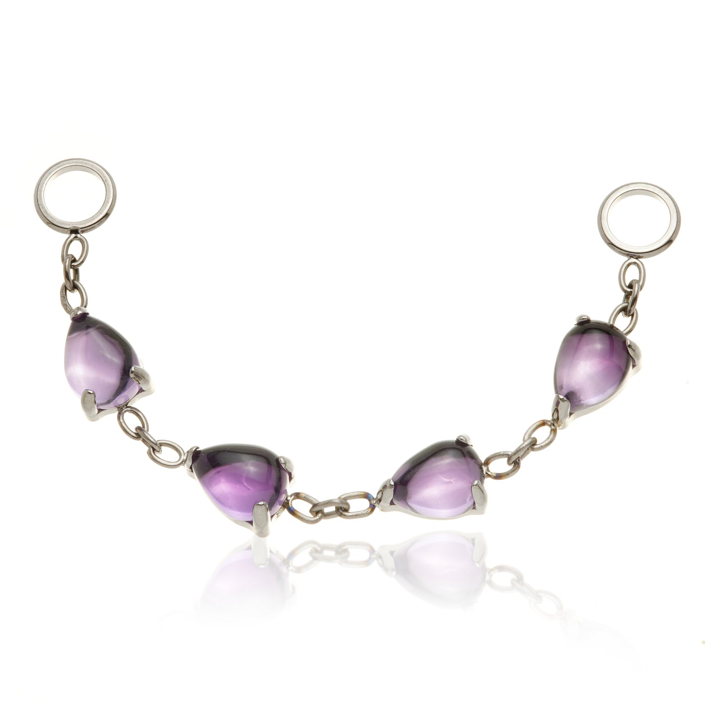 Titanium Amethyst Multi Teardrop Chain Attachment