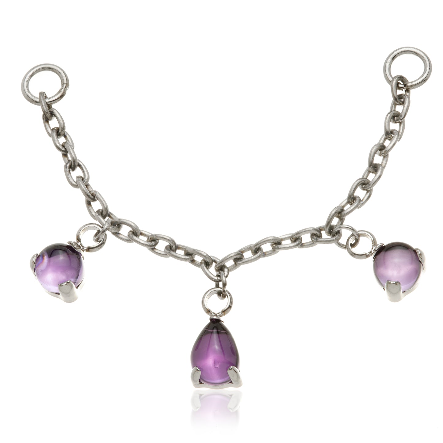 Titanium Amethyst Multi Shape Chain Attachment