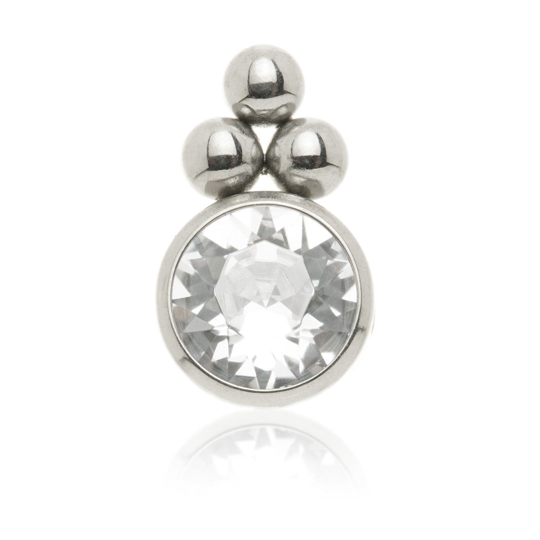 Titanium Double Tri Dot Gem Flat Clip In Disk-1.2mm-4mm