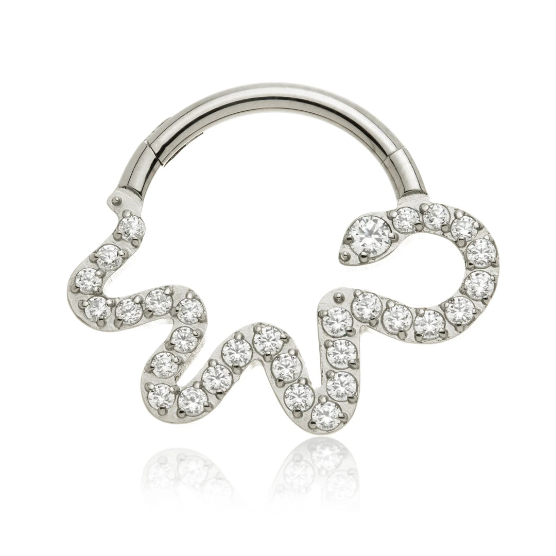 Ti Couture Jewelled Snake Hinge Ring