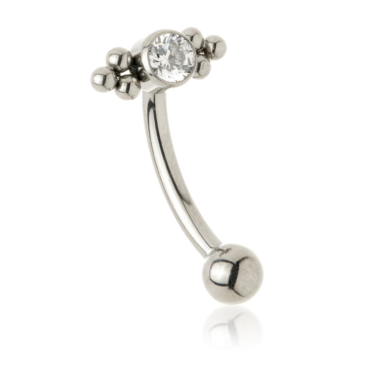 Ti Internal Gem Dot Quad Rook Bar