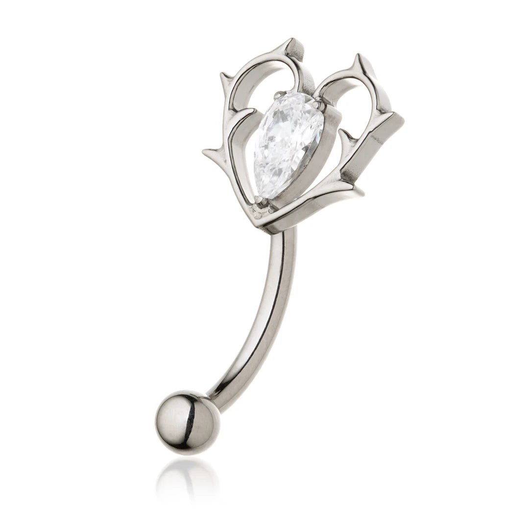 Ti Internal Jewelled Thorned Heart Rook Bar