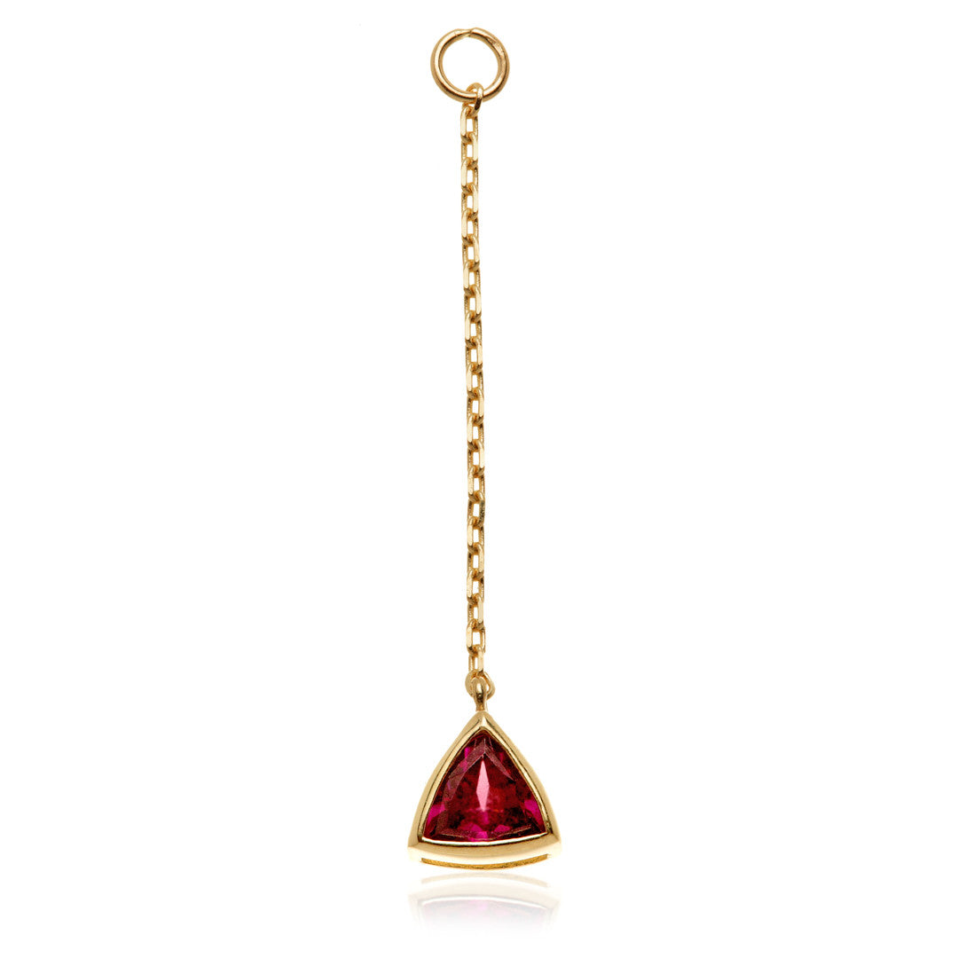 Solid 14ct Gold Hanging Rhodolite Trillion Chain
