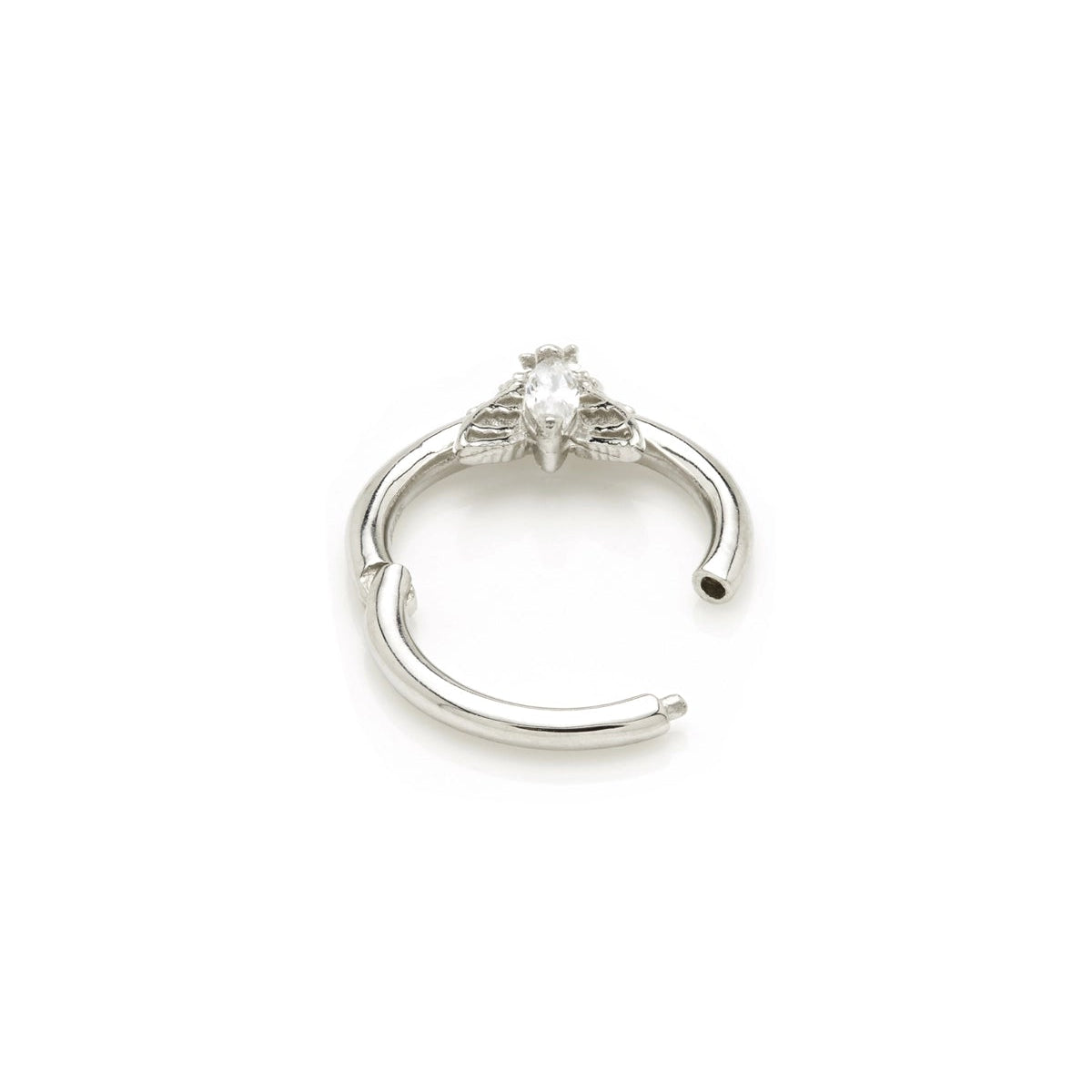 TL - Gold Jewelled Moth Daith Septum Ring