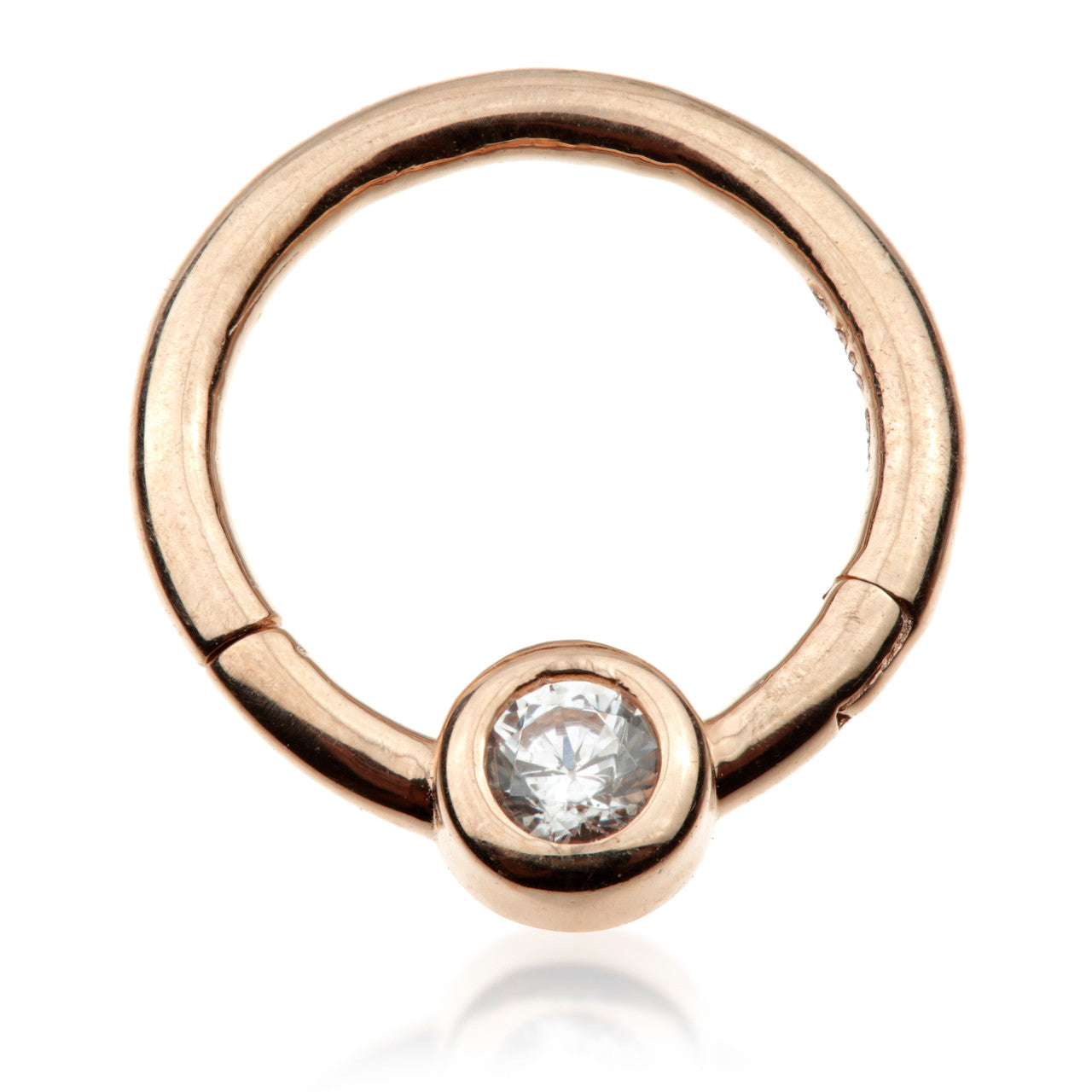 TL - Gold Front Facing Gem Hinge Ring