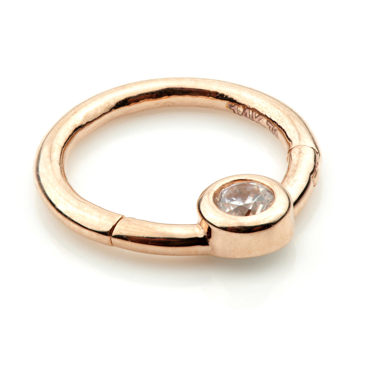 TL - Gold Front Facing Gem Hinge Ring