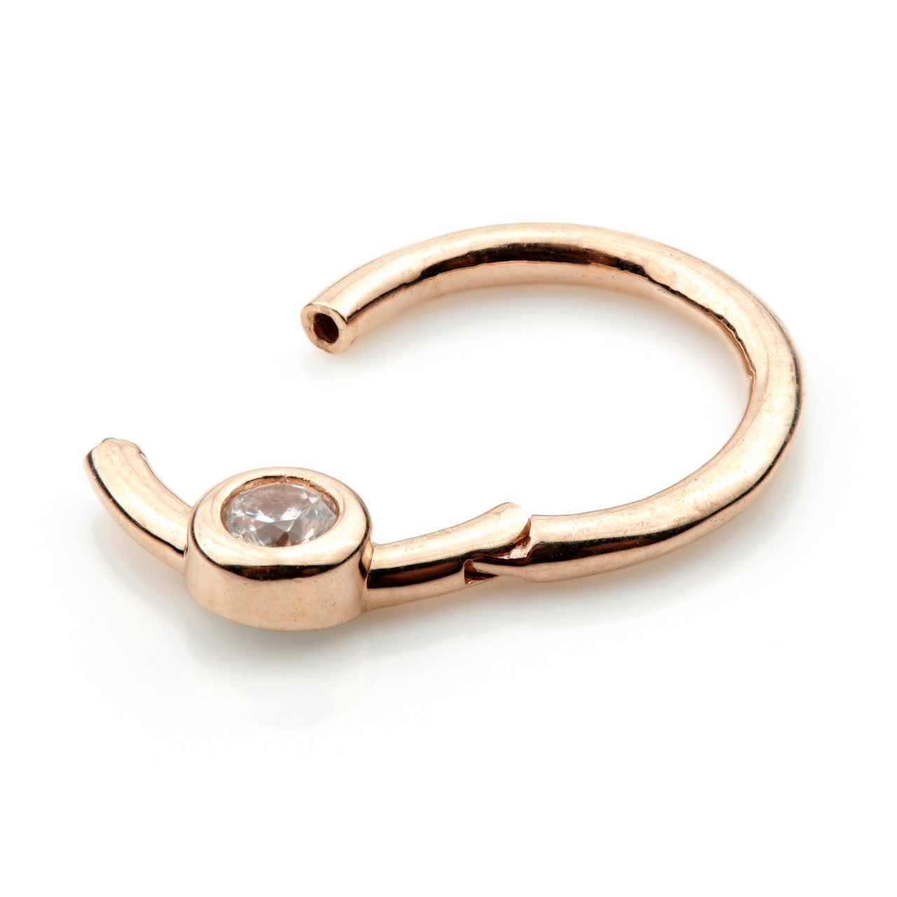 TL - Gold Front Facing Gem Hinge Ring