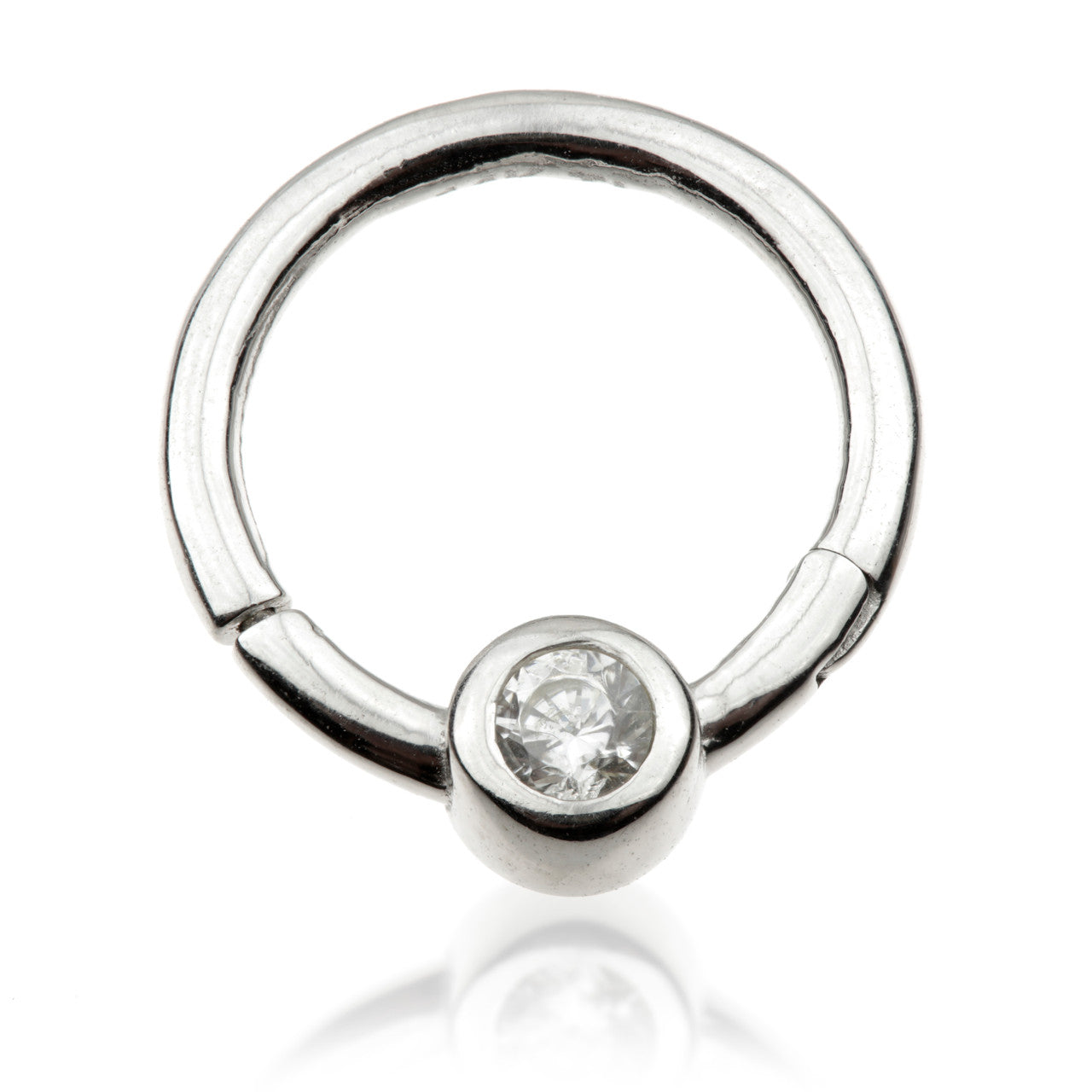 TL - Gold Front Facing Gem Hinge Ring