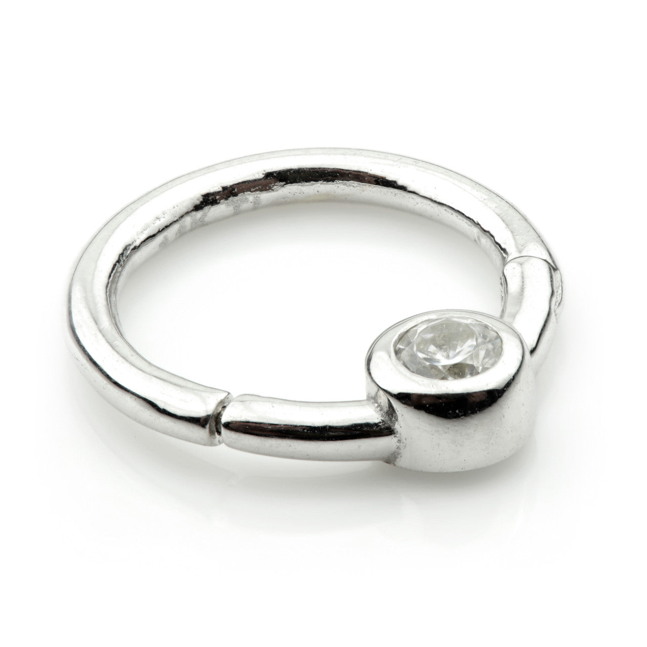 TL - Gold Front Facing Gem Hinge Ring