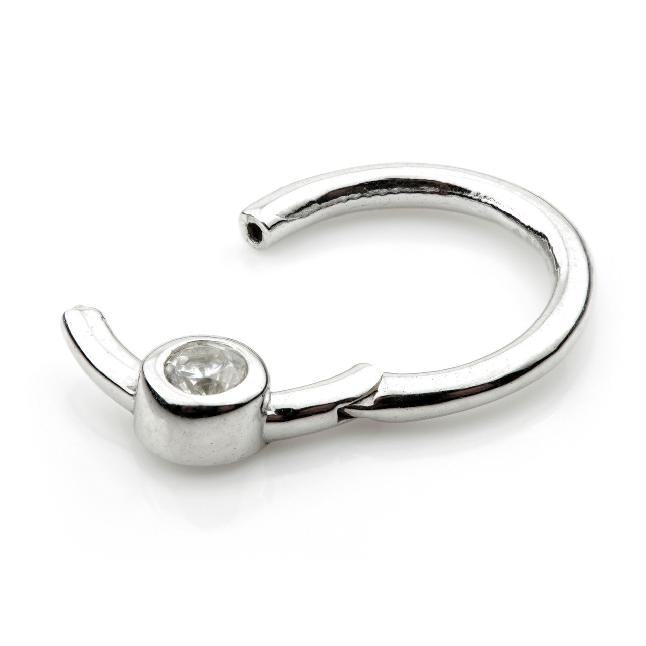 TL - Gold Front Facing Gem Hinge Ring