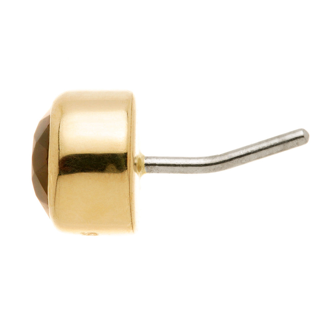 TL - 14ct Gold Smokey Quartz Bezel Pin Attachment