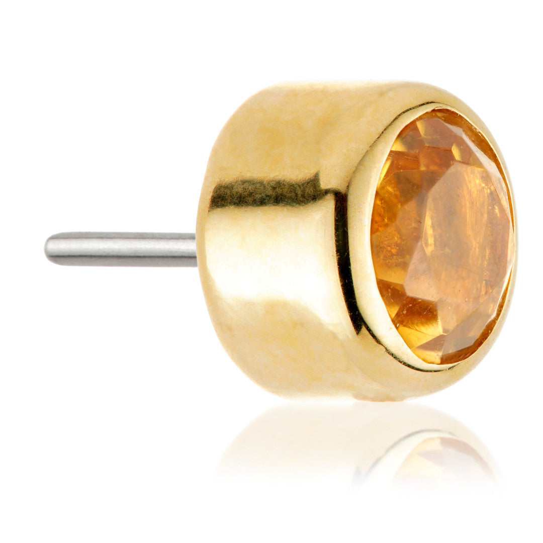 TL - 14ct Gold Citrine Bezel Pin Attachment