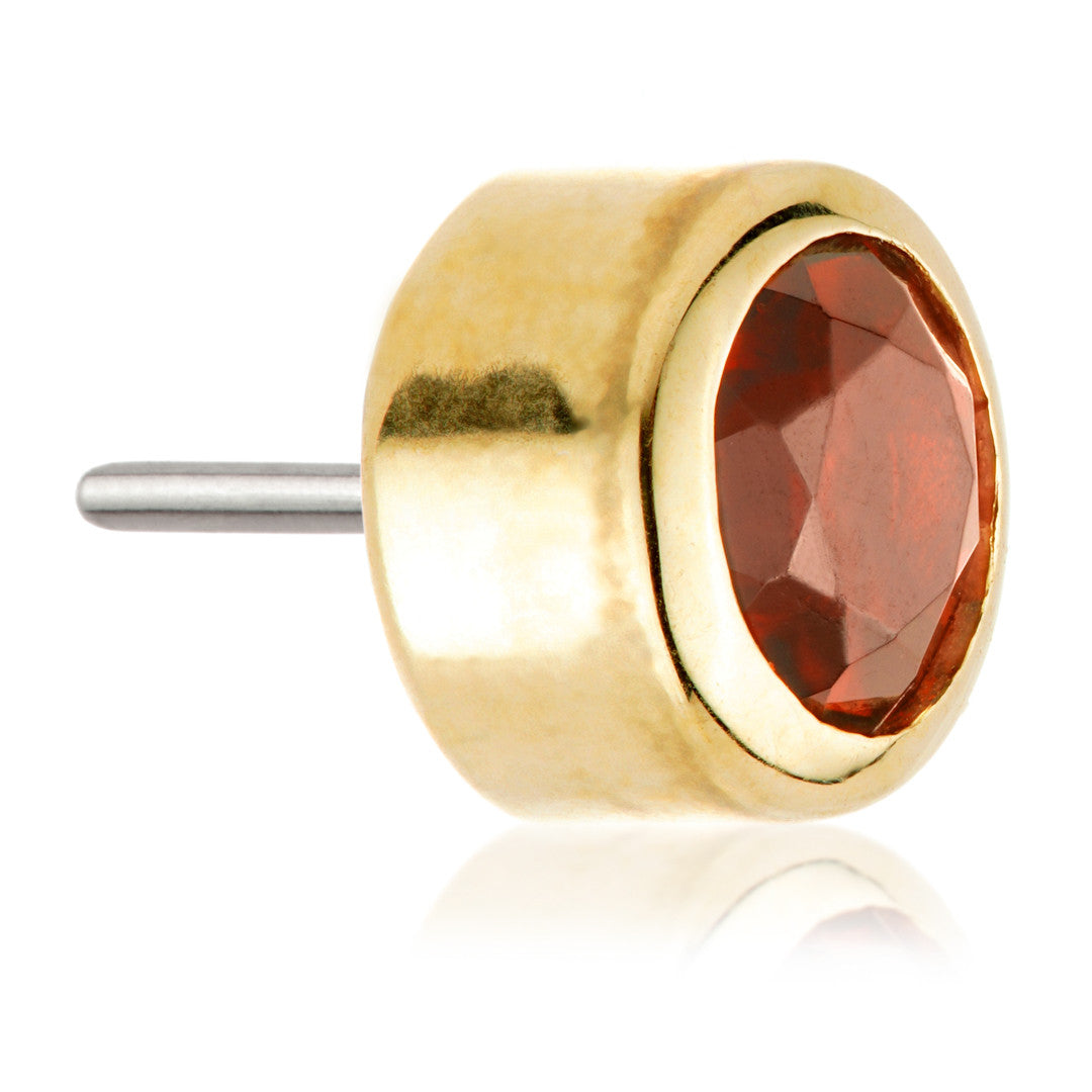 TL - 14ct Gold Garnet Bezel Pin Attachment