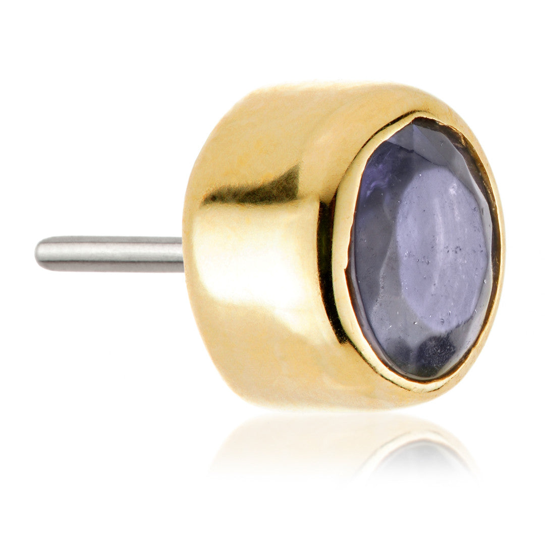 TL - 14ct Gold Iolite Bezel Pin Attachment