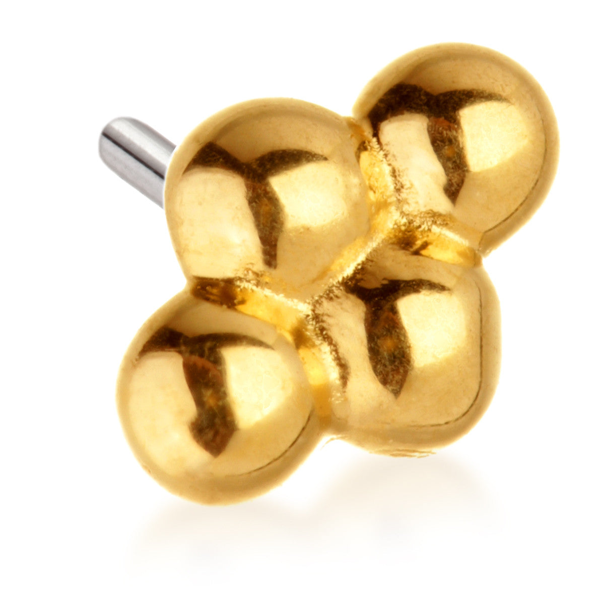 TL - 14ct Threadless Gold Quad Cluster Pin Attachment