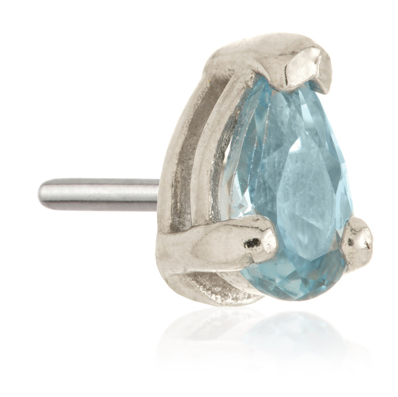 TL - 14ct Gold Threadless Teardrop Gem Pin Attachment