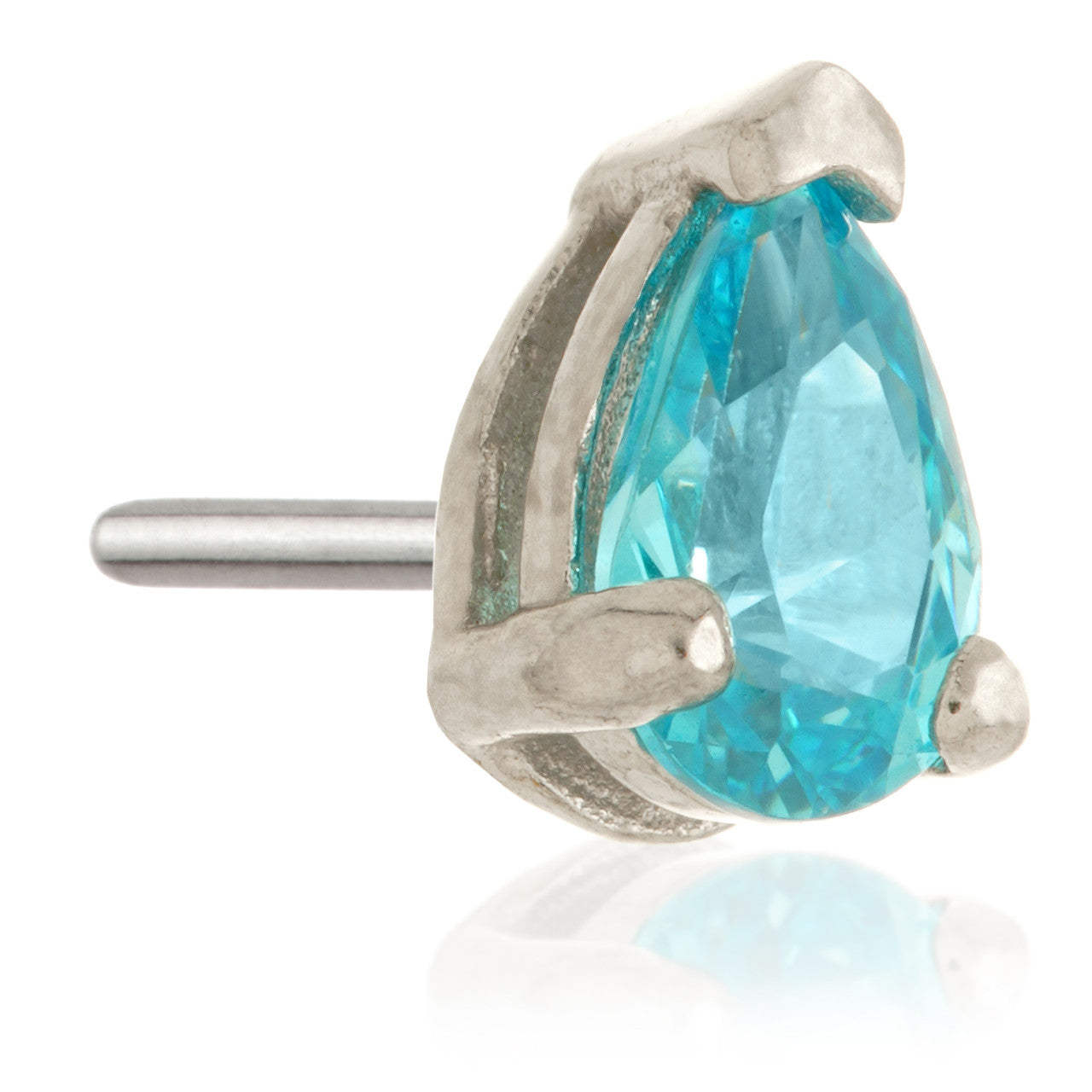 TL - 14ct Gold Threadless Teardrop Gem Pin Attachment