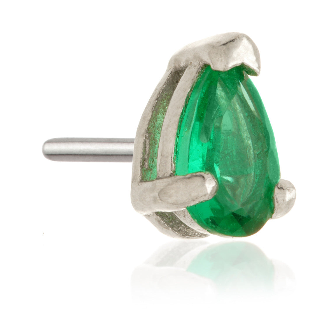 TL - 14ct Gold Threadless Teardrop Gem Pin Attachment