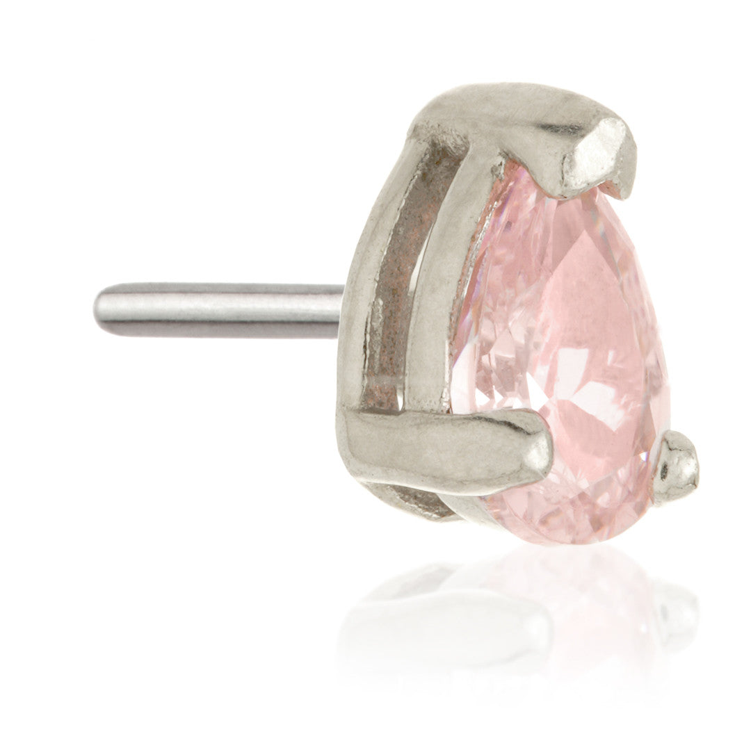 TL - 14ct Gold Threadless Teardrop Gem Pin Attachment