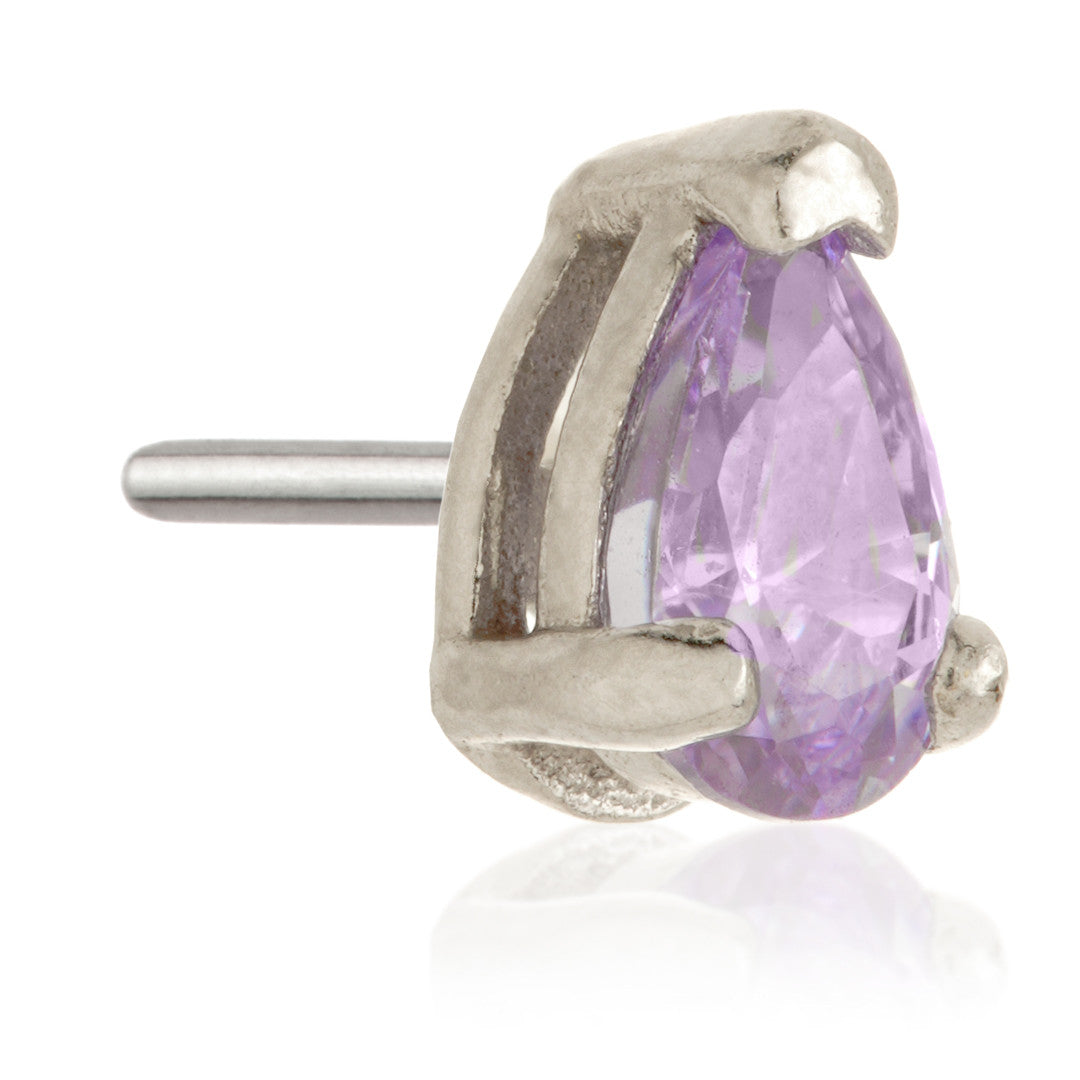 TL - 14ct Gold Threadless Teardrop Gem Pin Attachment