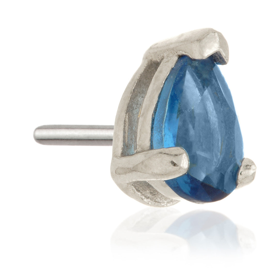 TL - 14ct Gold Threadless Teardrop Gem Pin Attachment