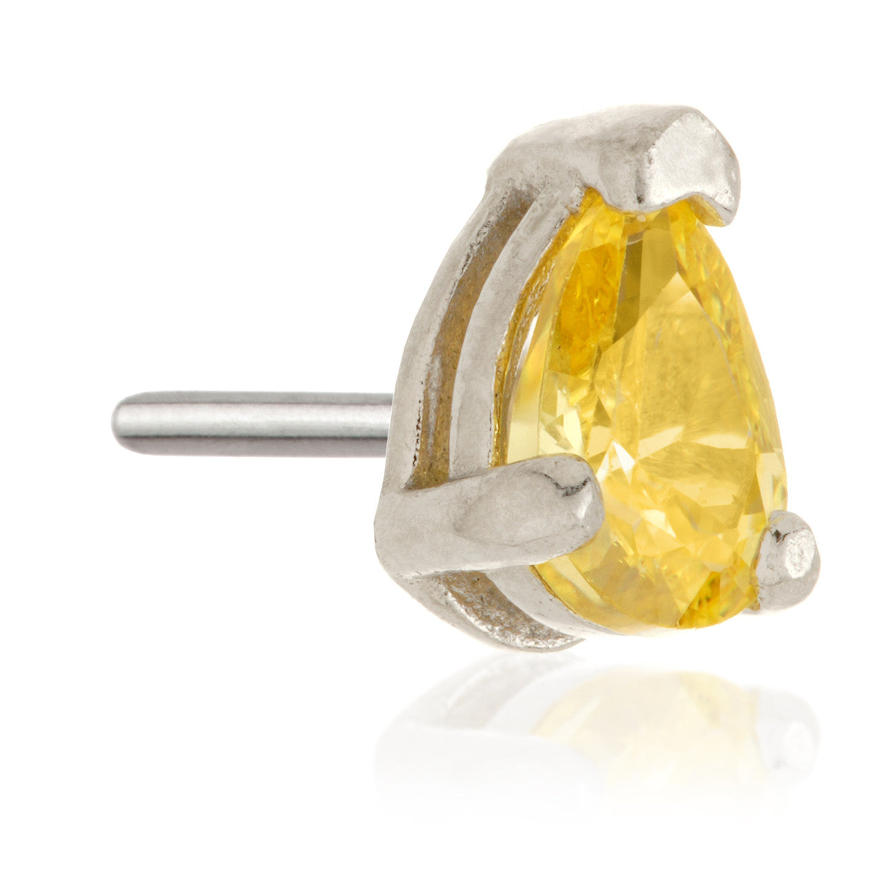 TL - 14ct Gold Threadless Teardrop Gem Pin Attachment