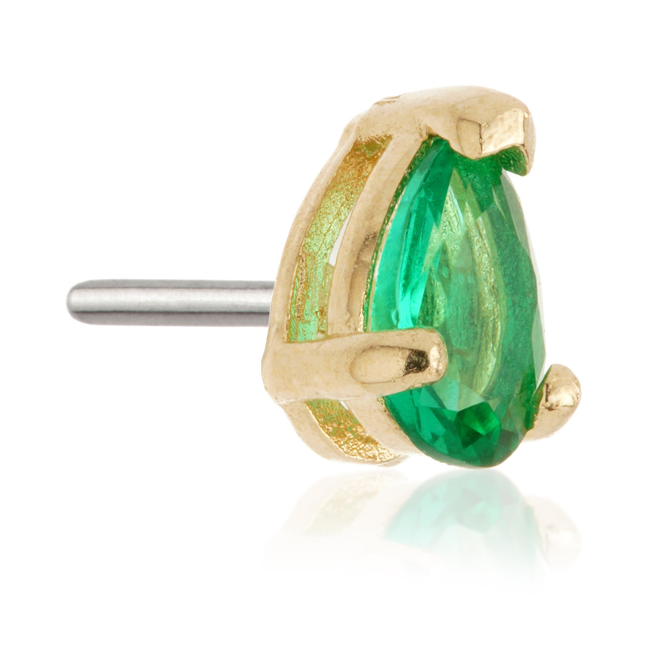 TL - 14ct Gold Threadless Teardrop Gem Pin Attachment