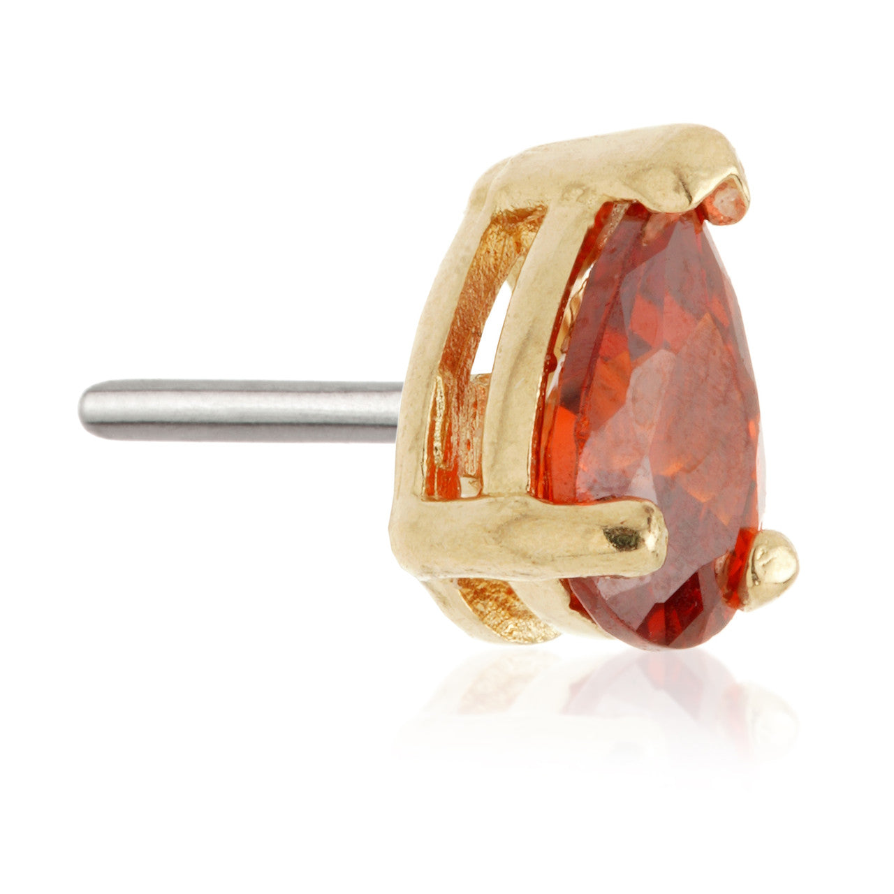 TL - 14ct Gold Threadless Teardrop Gem Pin Attachment