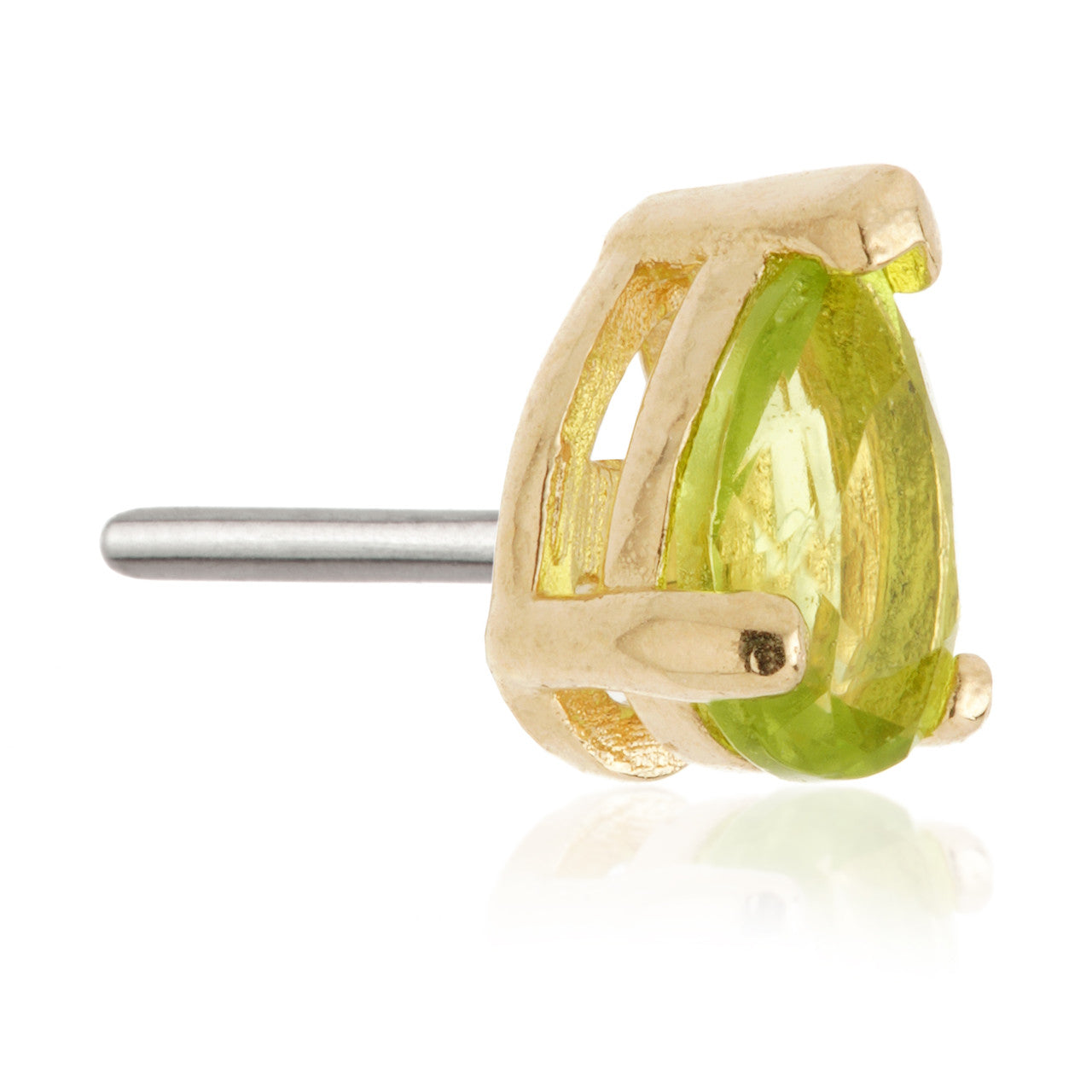 TL - 14ct Gold Threadless Teardrop Gem Pin Attachment