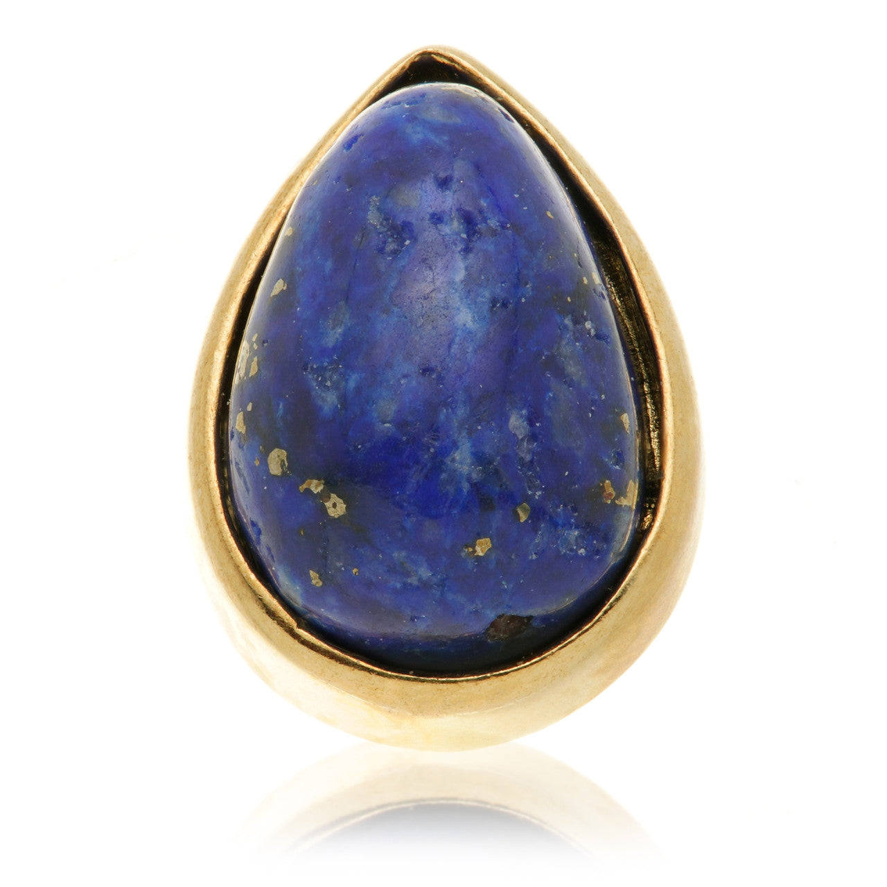 TL - 14ct Gold Internal Lapis Cabochon Pear Attachment
