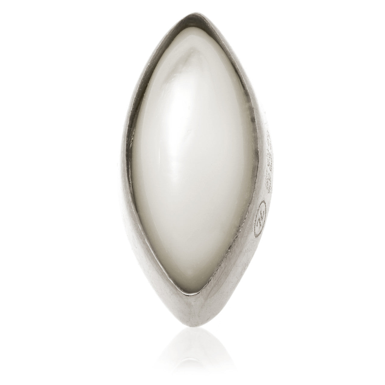 TL - 14ct Gold Threadless Mother of Pearl Cabochon Marquise Pin Attachment