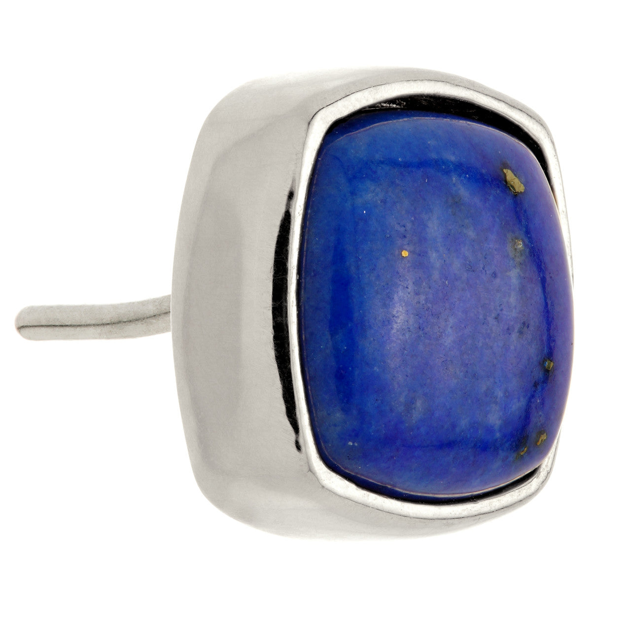 TL - 14ct Gold Threadless Lapis Cabochon Cushion Pin Attachment