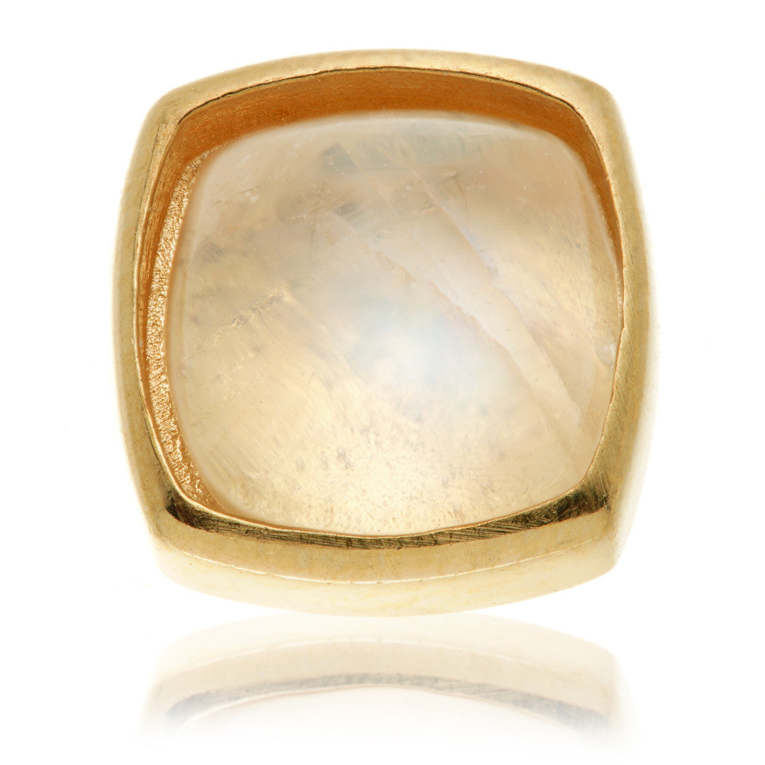 TL - 14ct Gold Internal Moonstone Cabochon Cushion Attachment